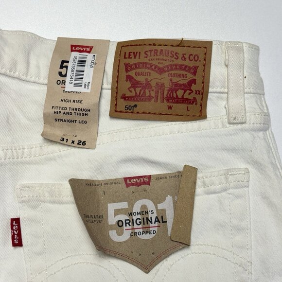Levis 501 Jeans Womens 31x26 Straight High Waist Cropped New With Tags NWT - Picture 7 of 16